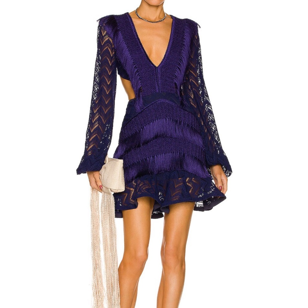 PatBO Fringe Cut Out mini dress